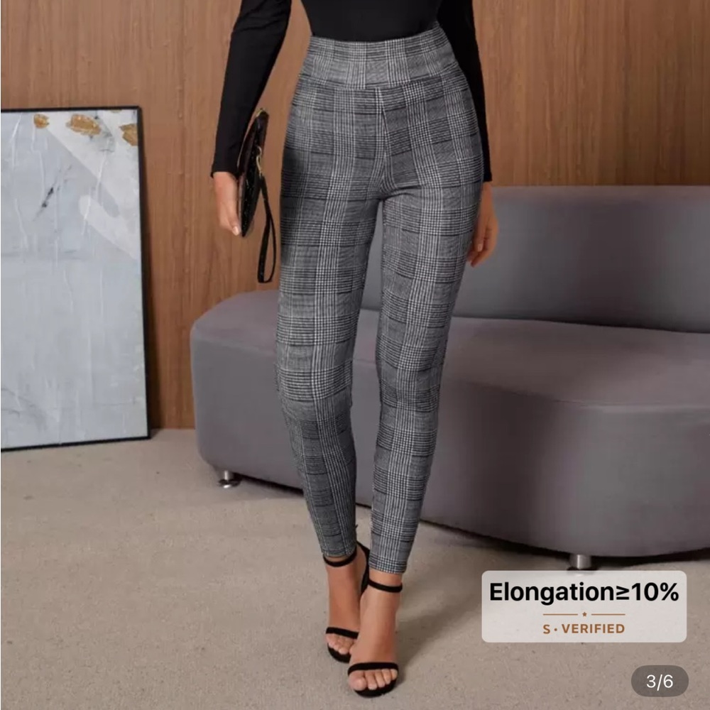 Black and Gray Plaid Leggings